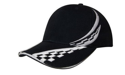 Headwear-Headwear Brushed Heavy Cotton with Swirling Checks & Sandwich Cap--Uniform Wholesalers - 2