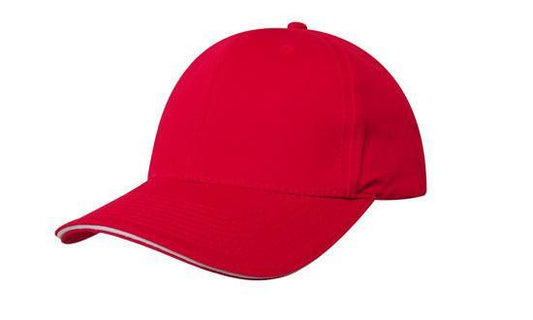 Headwear-Headwear Deluxe Bull Denim Cotton Twill with Sandwich Trim Cap-Red/White / Free Size-Uniform Wholesalers - 8