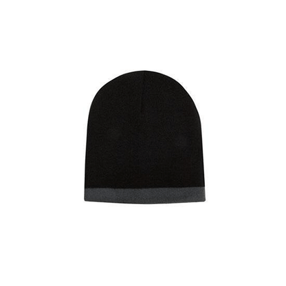 Headwear Roll Down Two Tone Acrylic Beanie - Toque Hat (4188)