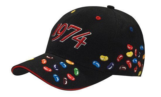 Headwear-Headwear Brushed Heavy Cotton with Jelly Bean Embroidery-Black / Free Size-Uniform Wholesalers