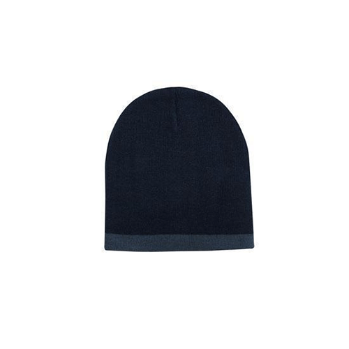 Headwear Roll Down Two Tone Acrylic Beanie - Toque Hat (4188)